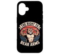 The Right To Bear Arms Funny Muscular Bear Pun Case for iPhone 16