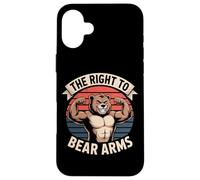 The Right To Bear Arms Funny Muscular Bear Pun Case for iPhone 16 Plus