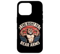 The Right To Bear Arms Funny Muscular Bear Pun Case for iPhone 16 Pro