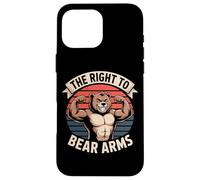 The Right To Bear Arms Funny Muscular Bear Pun Case for iPhone 16 Pro Max