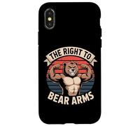 The Right To Bear Arms Funny Muscular Bear Pun Case for iPhone X/XS