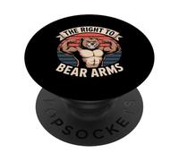 The Right To Bear Arms Funny Muscular Bear Pun PopSockets Adhesive PopGrip