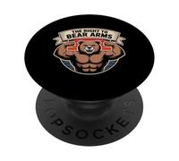 The Right To Bear Arms Muscular Bear Retro PopSockets Adhesive PopGrip