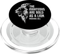 The Righteous Are Bold As A Lion Christian Proverbs 28:1 PopSockets PopGrip for MagSafe