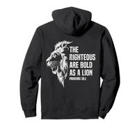 The Righteous Are Bold As A Lion Christian Proverbs 28:1 Pullover Hoodie