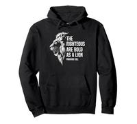 The Righteous Are Bold As A Lion Christian Proverbs 28:1 Pullover Hoodie