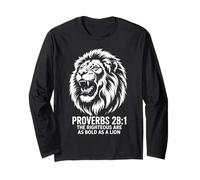 The Righteous are Bold as a Lion Proverbs 28:1 Bible Long Sleeve T-Shirt