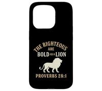 The Righteous Are Bold as a Lion Proverbs 28:1 Christian Case for iPhone 15 Pro