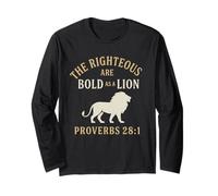 The Righteous Are Bold as a Lion Proverbs 28:1 Christian Long Sleeve T-Shirt