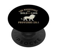 The Righteous Are Bold as a Lion Proverbs 28:1 Christian PopSockets Adhesive PopGrip