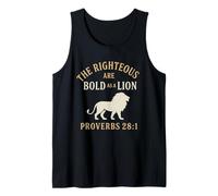 The Righteous Are Bold as a Lion Proverbs 28:1 Christian Tank Top
