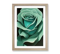 The Righteous Flower Framed Print | A4 Oak Framed Wall Art | Ready to Hang | Modern Floral Picture | Living Room Bedroom Lounge Office