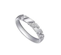 The Ring for Men Sterling Silver Ring Vintage Style 9K White Gold Lab Created Diamond with 0.09CT Diamond Size Q 1/2 Solid Not Plated Popular for Sister Thanksgiving