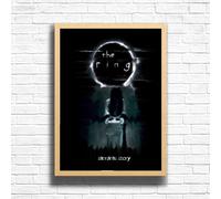 The Ring, Horror Movie Print, Scary Thriller Film Poster, A4 and A3 Size Frame Options Available,Great Home, Pub, Café, Bar Wall Art Print, House gift for horror lovers (A4 Framed (Oak))
