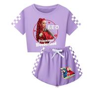 The Rise of Red Girls Pyjamas Teen Sleepwear Yoga Slow Jogging Clothes Short Sleeve Pjs Top & Shorts Suit 2Pcs