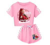 The Rise of Red Girls Pyjamas Teen Sleepwear Yoga Slow Jogging Clothes Short Sleeve Pjs Top & Shorts Suit 2Pcs