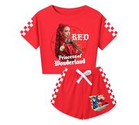 The Rise of Red Girls Pyjamas Teen Sleepwear Yoga Slow Jogging Clothes Short Sleeve Pjs Top & Shorts Suit 2Pcs