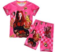 The Rise of Red Print 3D Girls Pyjamas Teen Sleepwear Home Wear Kids Short Sleeve Pajamas Pjs T-shirt&Shorts Suit 2Pcs Nightwear for 3-12 Years