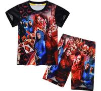 The Rise of Red Print 3D Girls Pyjamas Teen Sleepwear Home Wear Kids Short Sleeve Pajamas Pjs T-shirt&Shorts Suit 2Pcs Nightwear for 3-12 Years