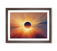 The Rising Sunset Vol.1 Abstract Framed Print | A2 Walnut Framed Wall Art | Ready to Hang | Abstract Landscape Picture | Living Room Bedroom Lounge Office