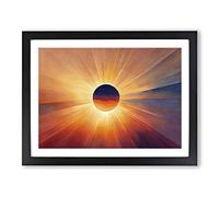 The Rising Sunset Vol.1 Abstract Framed Print | A3 Black Framed Wall Art | Ready to Hang | Abstract Landscape Picture | Living Room Bedroom Lounge Office
