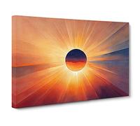 The Rising Sunset Vol.1 Canvas Print | Gallery Wrapped 30mm Frame Wall Art | 30x20 inches | Ready to Hang | Abstract Landscape Picture | Living Room Bedroom Lounge Office