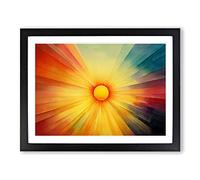 The Rising Sunset Vol.2 Abstract Framed Print | A2 Black Framed Wall Art | Ready to Hang | Abstract Landscape Picture | Living Room Bedroom Lounge Office