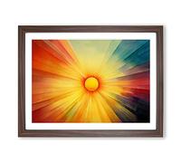 The Rising Sunset Vol.2 Abstract Framed Print | A3 Walnut Framed Wall Art | Ready to Hang | Abstract Landscape Picture | Living Room Bedroom Lounge Office