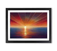 The Rising Sunset Vol.3 Abstract Framed Print | A2 Black Framed Wall Art | Ready to Hang | Abstract Landscape Picture | Living Room Bedroom Lounge Office