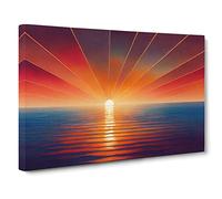 The Rising Sunset Vol.3 Canvas Print | Gallery Wrapped 30mm Frame Wall Art | 30x20 inches | Ready to Hang | Abstract Landscape Picture | Living Room Bedroom Lounge Office
