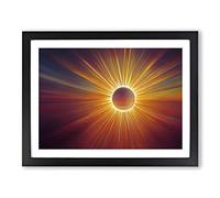 The Rising Sunset Vol.4 Abstract Framed Print | A2 Black Framed Wall Art | Ready to Hang | Abstract Landscape Picture | Living Room Bedroom Lounge Office