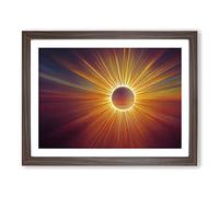 The Rising Sunset Vol.4 Abstract Framed Print | A4 Walnut Framed Wall Art | Ready to Hang | Abstract Landscape Picture | Living Room Bedroom Lounge Office