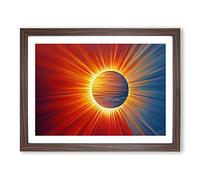 The Rising Sunset Vol.7 Abstract Framed Print | A2 Walnut Framed Wall Art | Ready to Hang | Abstract Landscape Picture | Living Room Bedroom Lounge Office