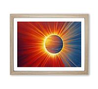 The Rising Sunset Vol.7 Abstract Framed Print | A3 Oak Framed Wall Art | Ready to Hang | Abstract Landscape Picture | Living Room Bedroom Lounge Office