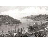 The River Douro at Porto Portugal seen from the gardens at the Exhibition Palace in 1865. From The Illustrated London News published 1865. Poster Print by Ken Welsh (17 x 11)