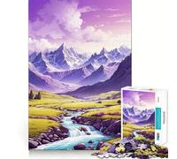 The River in The Mountains Teenagers 1000 Piece Jigsaw Puzzle Memory Gain Light Relax Design Assembly Wall Art Decor (50x75cm)