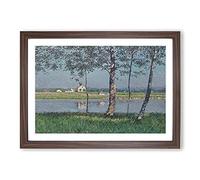 The River Seine by Gustave Caillebotte Framed Print | A2 Walnut Framed Wall Art | Ready to Hang | Modern Landscape Picture | Living Room Bedroom Lounge Office