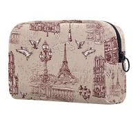 The River Seine Notre Dame Cosmetic Bag for Women, Travel Toiletries Bags Large Makeup Handy Pouch Organiser Bag with Zipper