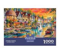 The Riverside Town Jigsaw Puzzles for Adults Kids Interesting Puzzles 1000 Pieces Educational Games for Adults Gifts 70x50cm/1000pcs