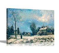 The Road from Versalles Saint Germain at Louveciennest by Camille Pissarro Canvas Wall Art Prints Abstract Pictures Framed Home Office Decoration 40 x 30cm (16 x 12 inches) A3
