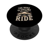 The Road Is Calling And I Must Ride Funny Longboard Sayin PopSockets Adhesive PopGrip