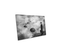 The Road Less Travelled Umbrella Canvas Wall Art Picture Print CanvasGeeks Grey W36 inch x H24 inch x D40mm