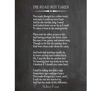 The Road Not Taken by Robert Frost 1916 Great American Poetry Wall Art Poetry Prints Poetry Poster (8.3 x 11.7 (A4), Matt Black)