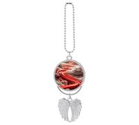 The Road of Color Car Hanging Pendant, Zinc Alloy Rearview Mirror Charms - Relieve Visual Fatigue, Vintage Keychain Pendant, Lucky Car Interior Hanging Decoration, Silver-Style