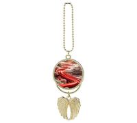 The Road of Color Car Hanging Pendant, Zinc Alloy Rearview Mirror Charms - Relieve Visual Fatigue, Vintage Keychain Pendant, Lucky Car Interior Hanging Decoration, Golden-Style