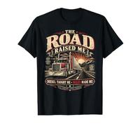The Road Raised Me Diesel Taught Me Miles Made Me Trucker Value Graphic T-Shirt