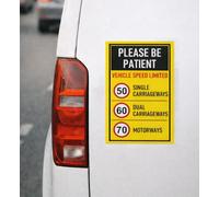 The Road Speed Limits for This Vehicle 50mph 60mph and 70mph legal speed restrictions for HGVs, vans, and trailers Limited sign - Self adhesive sticker (200mm x 150mm)