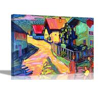 The Road to Murnau by Wassily Kandinsky Framed Canvas Wall Art Prints Home Office Hanging Pictures 86 x 61cm (34 x 24 inches) A1