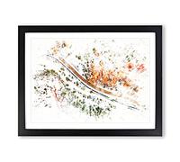 The Road To Nowhere Watercolour Modern Framed Print | A3 Black Framed Wall Art | Ready to Hang | Modern Historical Picture | Living Room Bedroom Lounge Office