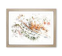 The Road To Nowhere Watercolour Modern Framed Print | A3 Oak Framed Wall Art | Ready to Hang | Modern Historical Picture | Living Room Bedroom Lounge Office